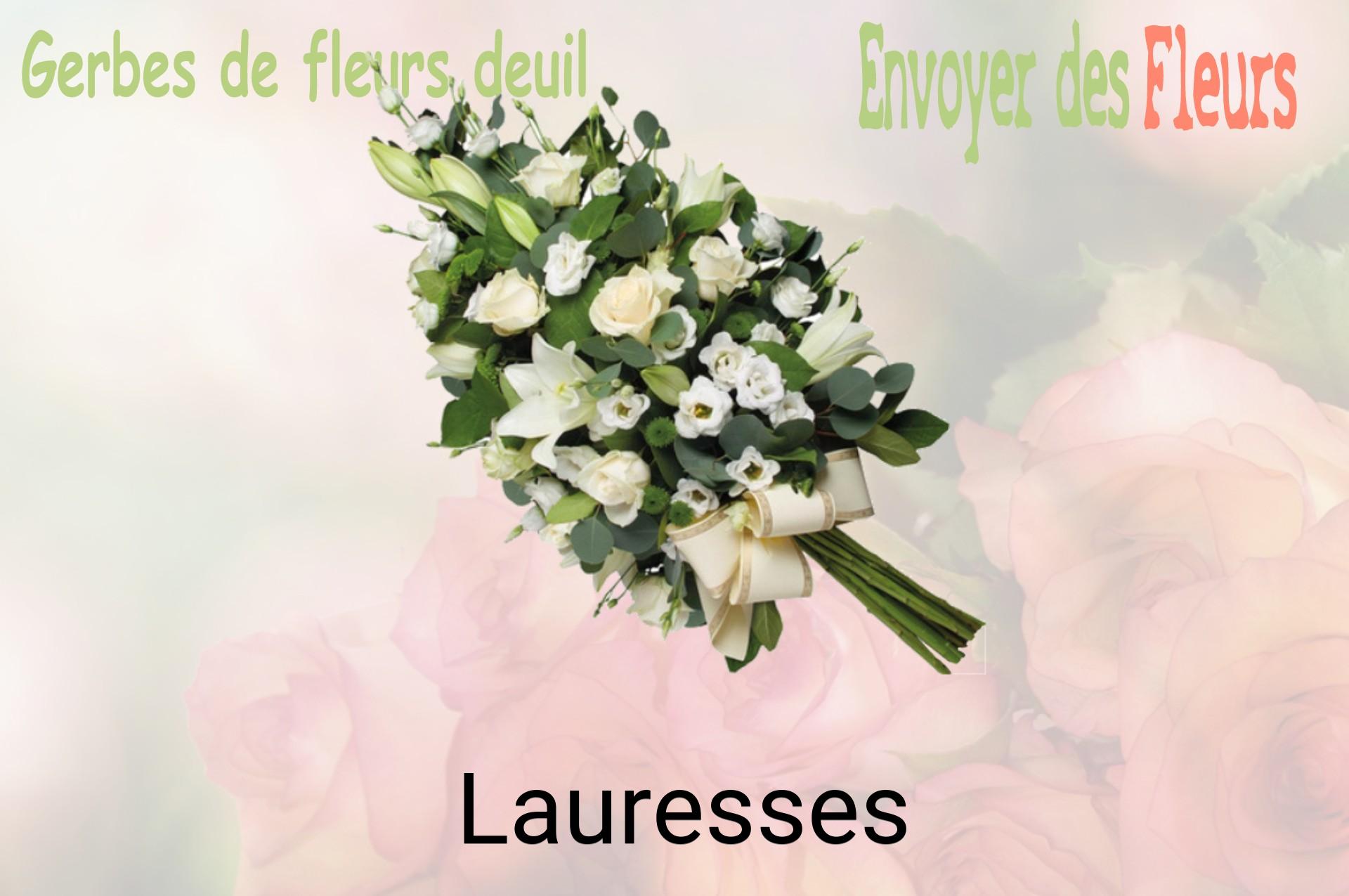 Gerbe de fleurs de deuil livrée à Lauresses